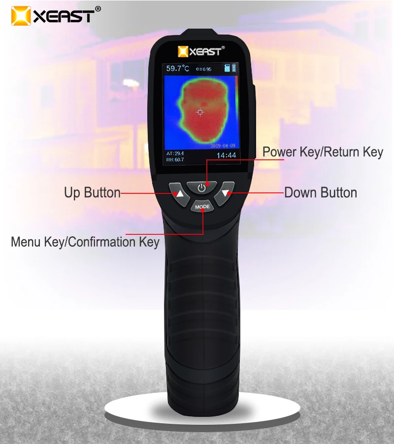 XEAST XE-26D/XE27 Лидер продаж холодный черный ручной инфракрасный термометр температуры тепловизор