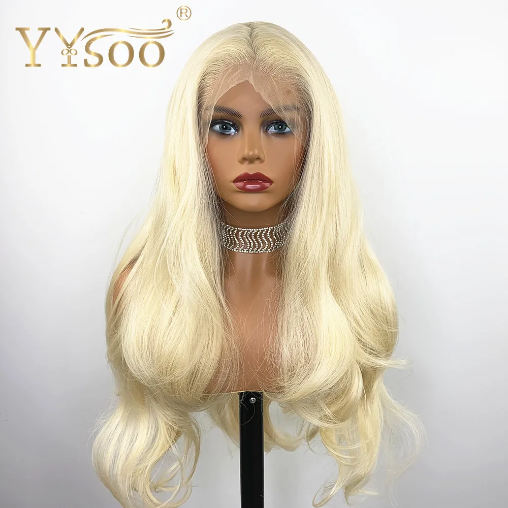 YYsoo, длинные, 13X6, объемные, волнистые, синтетические, на кружеве, парики для женщин, блонд, на кружеве, al, японское волокно Futura, парики для ежедневного использования