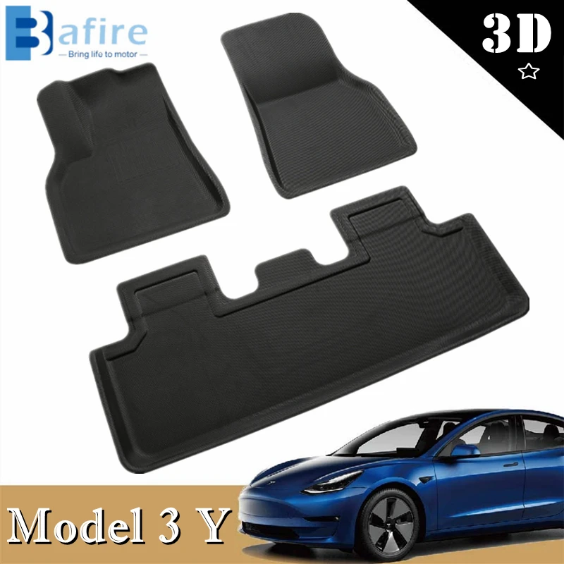 BAFIRE 3D Foot Pad Customized For Tesla Model 3 Y Custom Floor Mats Fully Surrounded Liner Waterproof Non-Slip Carpet 2021 | Автомобили и
