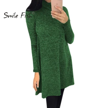 

Turtleneck Autumn Winter Long Sleeve Dress Loose Casual Streetwar Solid Mini Kawaii Cute Overalls Plus Size Vintage Dress GV160