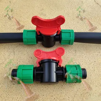 

16mm Green Double Lock Irrigation Valve Drip Tape Dedicated Link Accessories For Drip Irrigation Tape Lock Through Valve