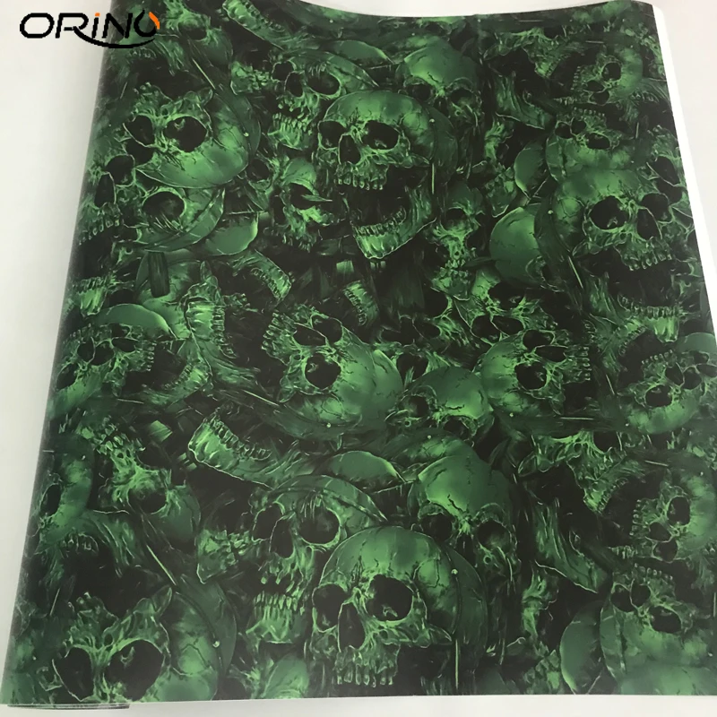 Green Skull Sticker Bomb Vinyl Wrap-6