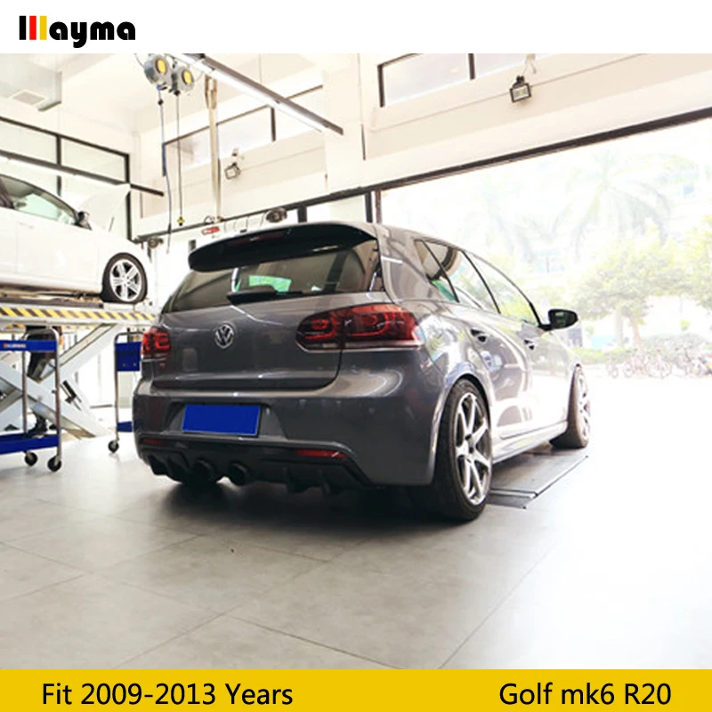 Golf 6 FRP задний праймер бампер сплиттер фартуки Корпус Комплект для Volkswagen VW Golf MK6 R20 2009-2013 подходит только R20 бампер