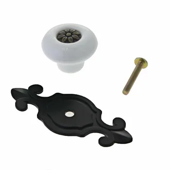 

6PCS Vintage Ceramic Cabinet Dresser Knobs Cupboard Door Drawer Pull Handle Fitting Most Of House Decorating Style