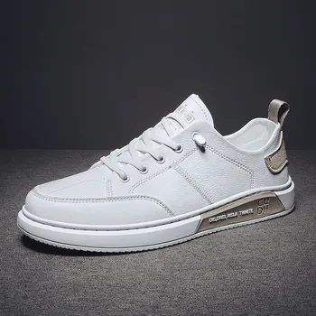 

Men's Casual Shoes Men Skate Board Sneakers Summer Microfiber Leather Breathable Anti-skidding Shoes With Lazy Shoelace