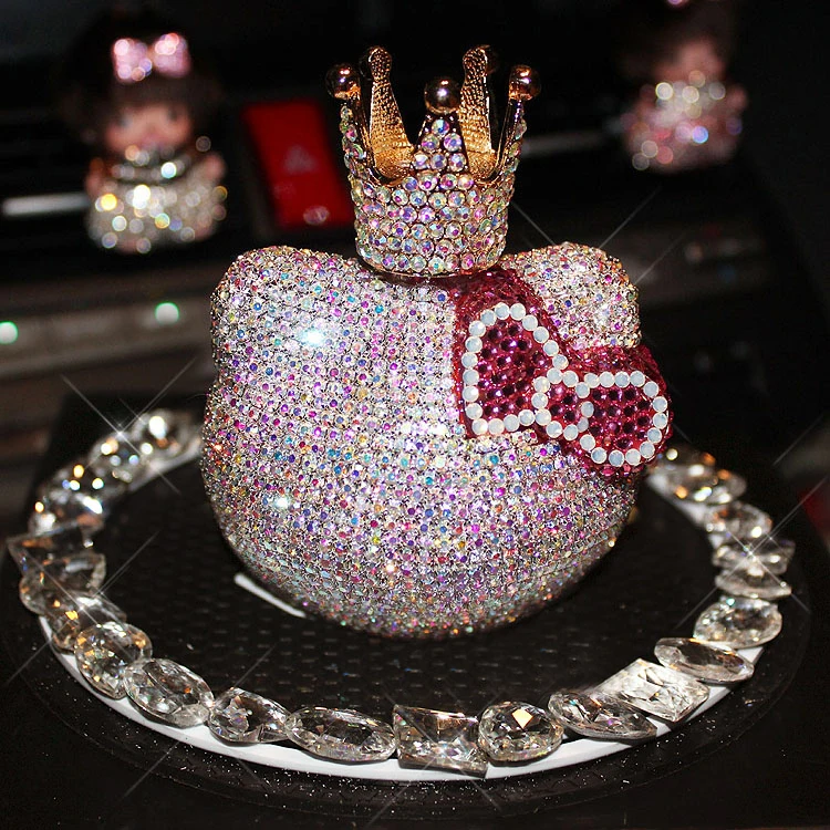 Корона KT Cat Стразы держатель для духов Кристалл Kitty Bling автомобильный освежитель воздуха Helloo Kitty домашний автомобильный парфюмерный диффузор домашний декор