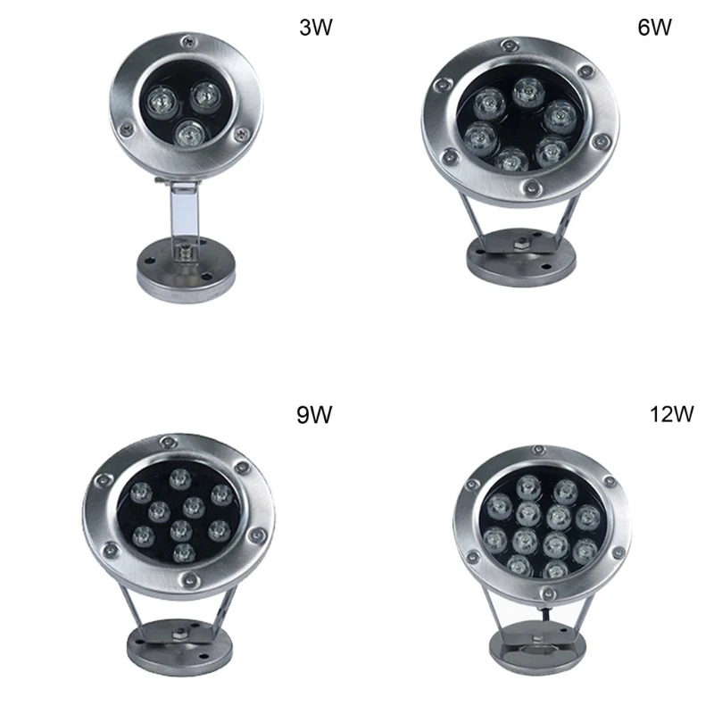 

3W/6W/9W/12W 12V~24V Stainless Steel LED Fountain Light Color Changing Waterproof Underwater Lamp Outdoor