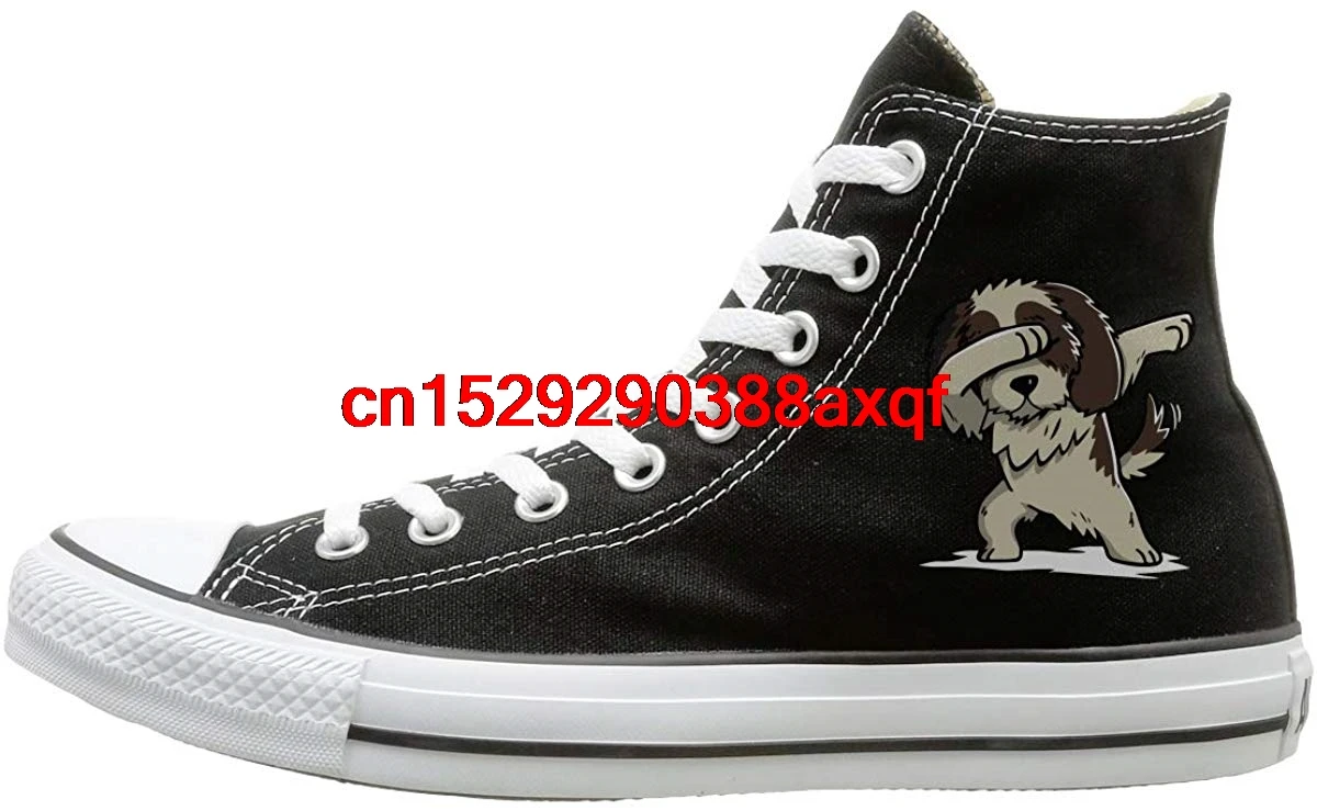 

Canvas Shoes Dabbing Shih Tzu Fashion High Top Lace Ups Canvas Sneakers For Men's Women's