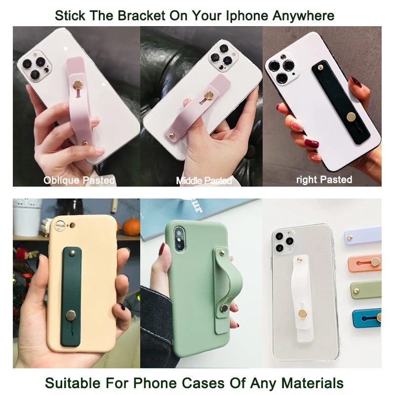 حامل هاتف عالمي لسوار المعصم لهاتف iPhone، حامل هاتف محمول بمقبض إصبع لهاتف سامسونج وشاومي، حامل مقبس لاصق خلفي