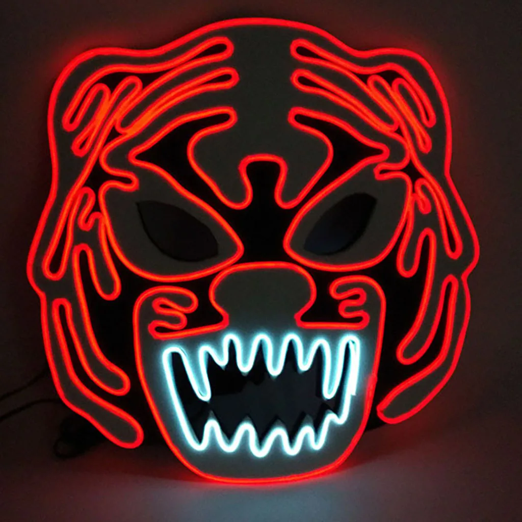 

helloween mask masque carnaval LED Masks Glow Scary Mask Light Up Cosplay Mask funny mask masque cosplay glow in the dark