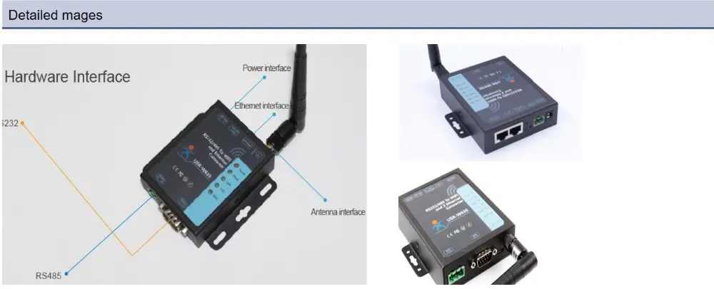 USR-W630 Ethernet Последовательный RS232/RS485 к WiFi конвертер сервер Modbus RTU к Modbus TCP с 2 RJ45