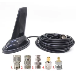 Gtwoilt PL-259 to N SMA BNC Shark Fin Design VHF UHF 144/430Mhz Dual Band Antenna for QYT KT-7900D 8900 BJ-328 BJ-318 BAOFENG