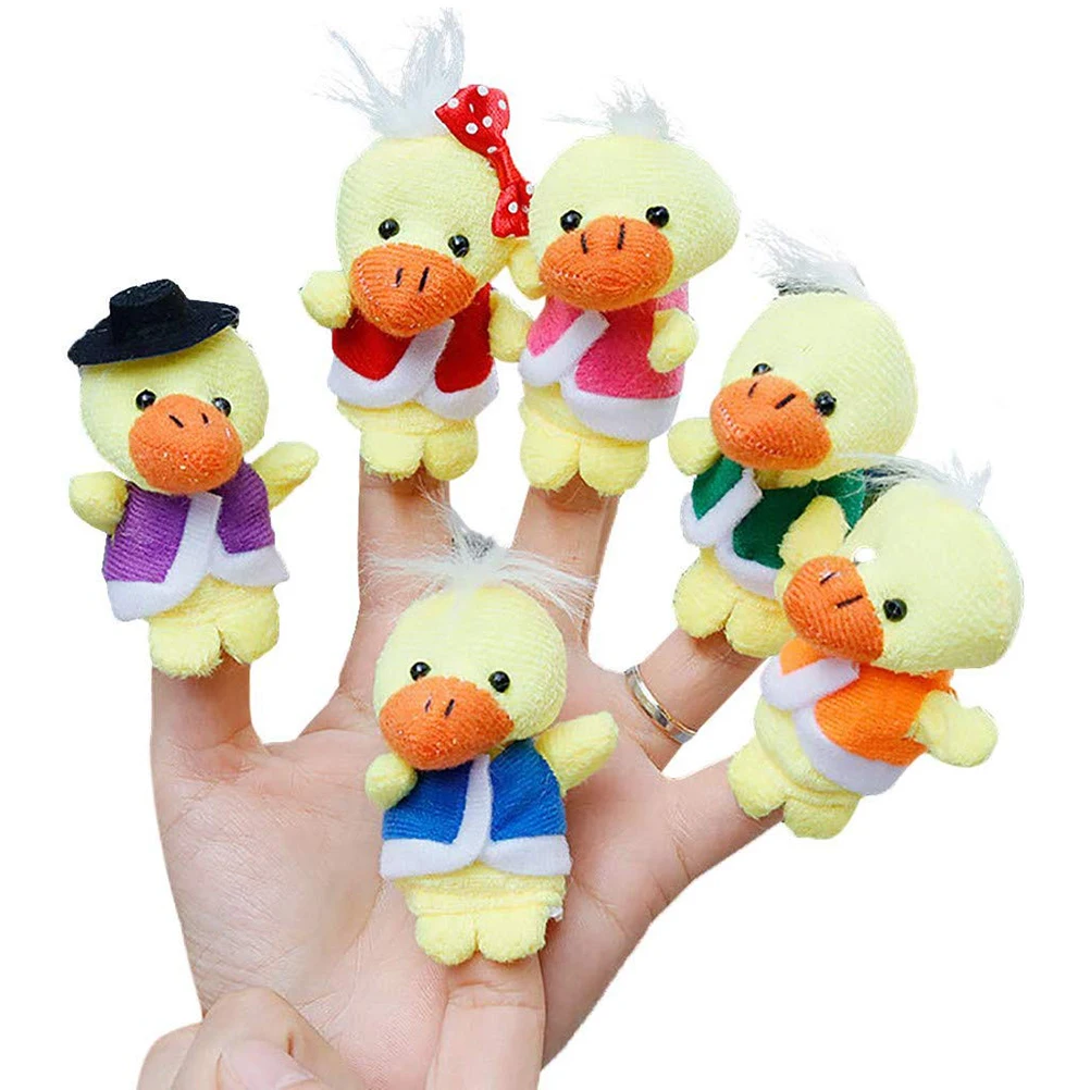 6 Pcs Finger Puppets Family Doll Baby Cartoon Educational Cute Plush Toy 