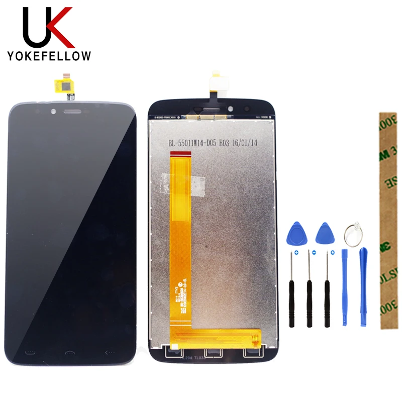 Skup 100% przetestowany wyświetlacz LCD do wyświetlacza LCD HOMTOM HT50 z zespół ekranu dotykowego Digitizer czujnik szklanej soczewki przedniej