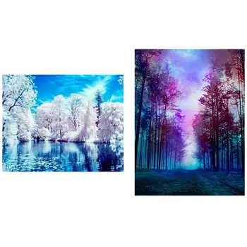 

DIY Diamond Embroidery Winter Scenic & Landscape DIY Crystal Full Drill Square 5D Diamond Painting Scenery Tree