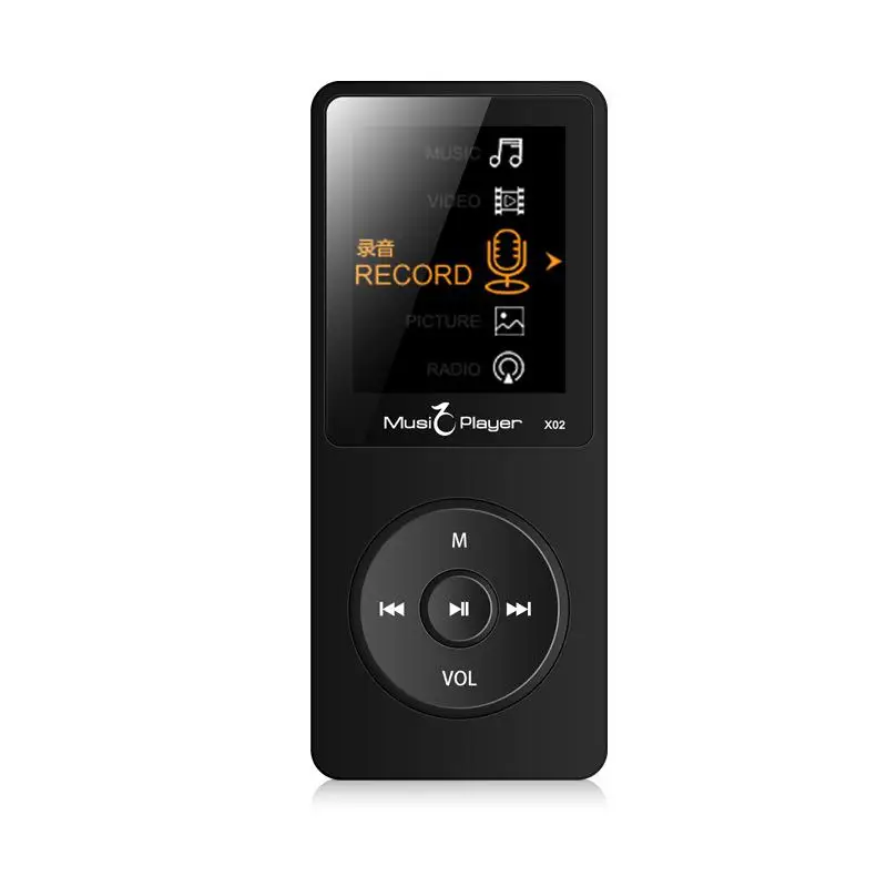 Черный Сенсорный экран и Встроенный 4G/8G HiFi портативный walkman с радио/FM/запись новая версия MP3-плеер с bluetooth динамиком - Цвет: Черный