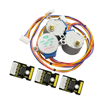 

3Pieces DC 5V 5 Line 4 Phase Stepper Motor 28BYJ-48 W Drive Module ULN2003