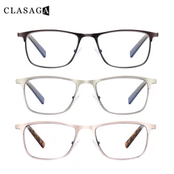Clasaga 3 Pack Metal Frame Blue Light Blocking Optometry Glasses For Men and Women Anti-Fatigue Reading Eyeglasses Diopter 0-400