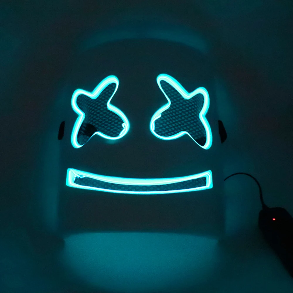 Halloween Party Mask LED Scary Flash Mask EL Line Light Mask Cosplay Mask Party Clothing Mask Supplies Multi-color Optional