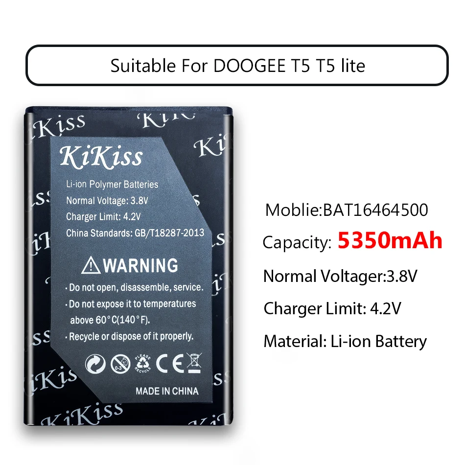 5350 мАч батарея мобильного телефона Для DOOGEE T5/T5 Lite BAT16464500+ номер отслеживания