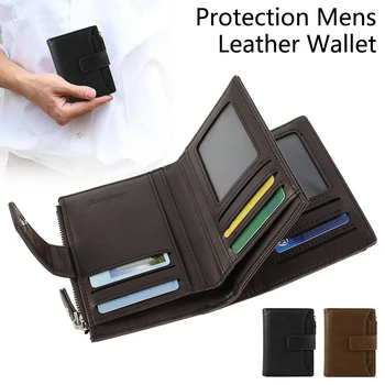 

Classic Style Wallet PU Leather Men Wallets Short Male Coin Purse Small Card Holder Chain Men Walet Pocket Fashion High Quality