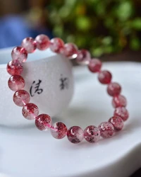 Natural Lepidocrocite Quartz Red Super Seven 7 Bracelet Clear Round Beads 9.1mm Stretch Crystal Fashion Stone AAAAA
