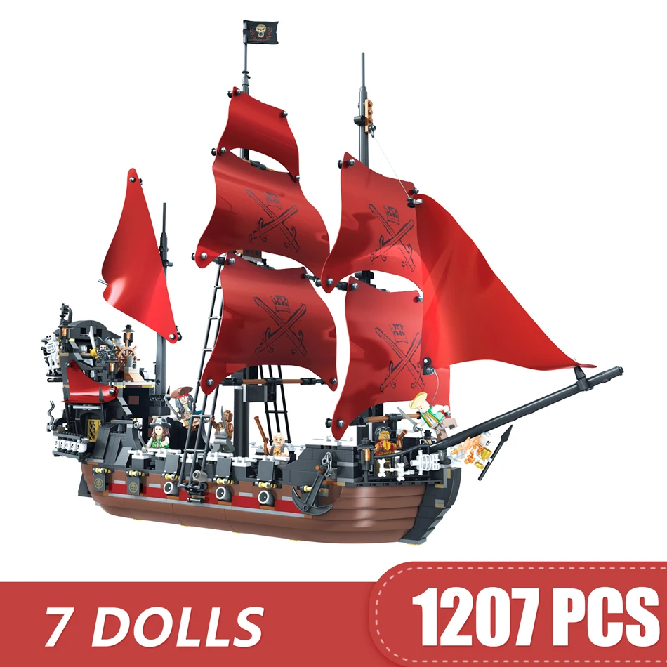 1207 шт маленькие строительные блоки игрушки совместимые с Lepinging The Queen Anne's Revenge Ship