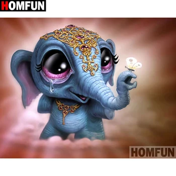 

HOMFUN 5D Diamond Painting Full Drill Diamond Embroidery "Cartoon elephant" Picture Of Rhinestone Handmade Home Decor A27290