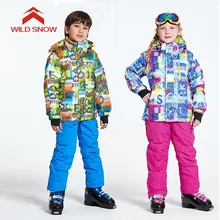 Теплый детский лыжный костюм; лыжная куртка для мальчиков и девочек; брюки; водонепроницаемая ветрозащитная куртка для сноуборда; зимние детские лыжные костюмы