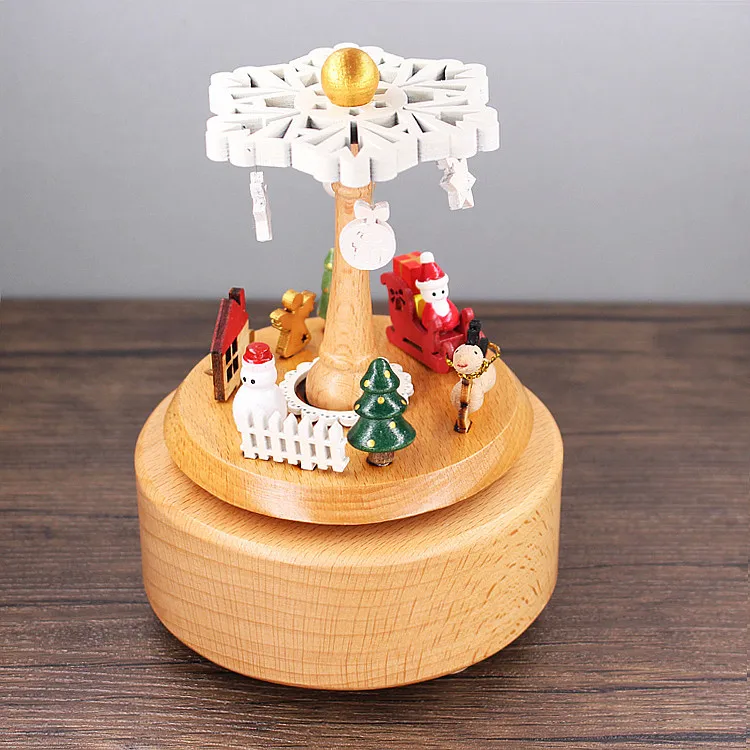 Cutebee Zakka карусель музыкальные коробки деревянная музыкальная шкатулка изделия из дерева ретро подарок на день рождения винтажные аксессуары для украшения дома - Цвет: 6538