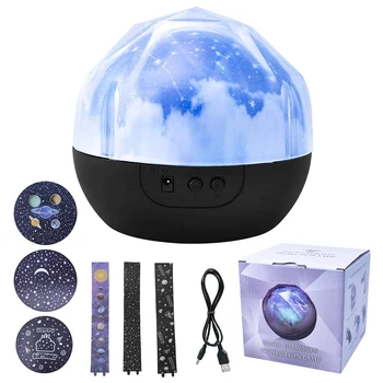 

Colorful Starry Sky Ocean Wave LED Light Star Projector USB Nightlight Voice Control Music Player Remote Control Lamp Gift
