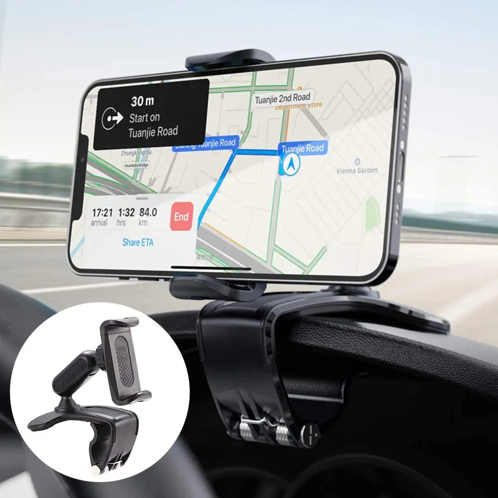 

360 Degree Rotation Car Dashboard Phone Holder Cell Phone Holder for Car Multipurpose Cell Phone Clip Mount Stand
