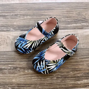 

Summer Cute Beach Shoes Baby Girls Plant Print Soft Bottom Flat-heeled Party Princess Shoes Girls Casual Children's Shoes