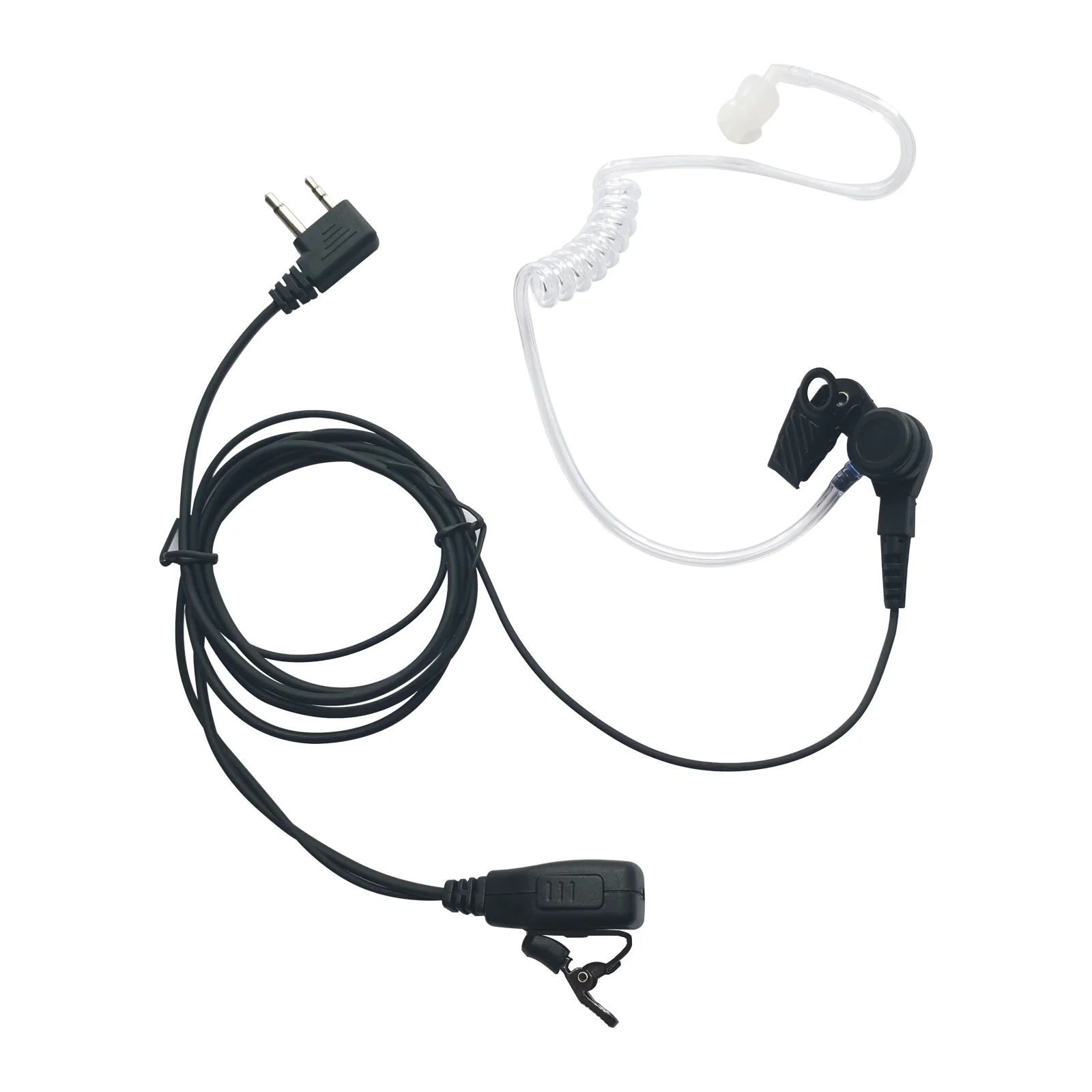 

2-Wire Acoustic Tube Earpiece, Headset with PTT and Mic, Surveillance Kit