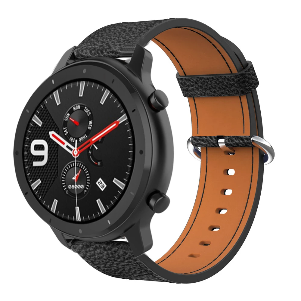 Кожаный ремешок для часов Ремешок Для Xiaomi Huami Amazfit GTR 47 мм Смарт-часы браслет для Amazfit Pace/Stratos 2 2S