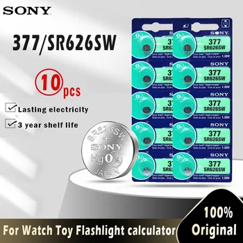 

10pcs 100% Original 1.55V 377 377A SR626SW SR626 AG4 LR626 SR66 AG 4 Button Coin Cell For Watch Toys Remote Cell Coin Battery