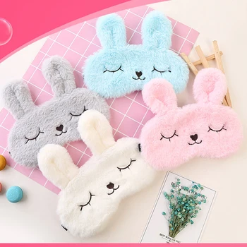 

Sleep masks Cute rabbit plush eye mask Relaxation opaque mask Eyeshade for sleeping for travel or afternoon siestas