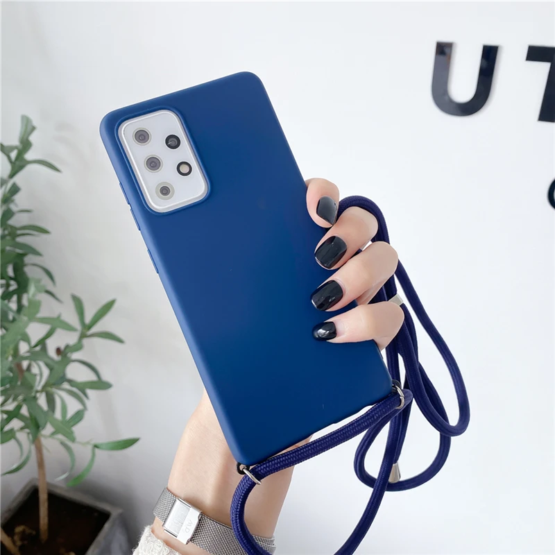 bellroy case Necklace Lanyard Phone Case For Samsung A9 A8 A7 A6 2018 A7 A5 A750 J2 J4 Core J5 J7 Prime J6 J8 Plus Solid Color Soft TPU Cover phone pouches Cases & Covers