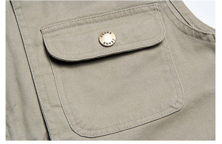 Cotton Men Waistcoat Spring And Autumn Multi-pockets Photography Fishing Vest Men's Middle-aged Waistcoat Work Clothes Waistcoat