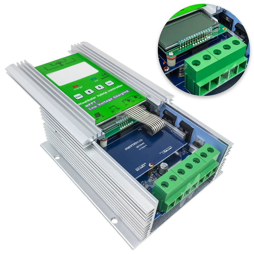 12V 24V 1400W Regolatore MPPT ibrido solare eolico Pannello solare Turbina eolica Scheda MPPT Regolatore di carica della batteria Regolatore ibrido - immagine 3