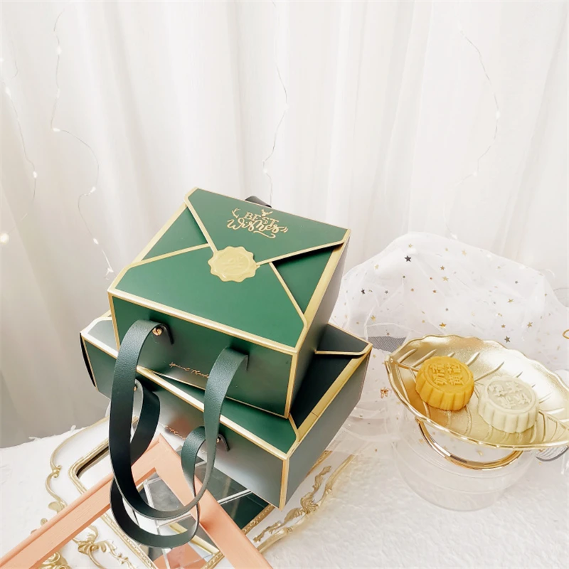 StoBag 10pcs/lot Leather Rope Gift Box Packaging New Year Birthday Party Biscuit Candy Pack Decoration Specially Event Favor