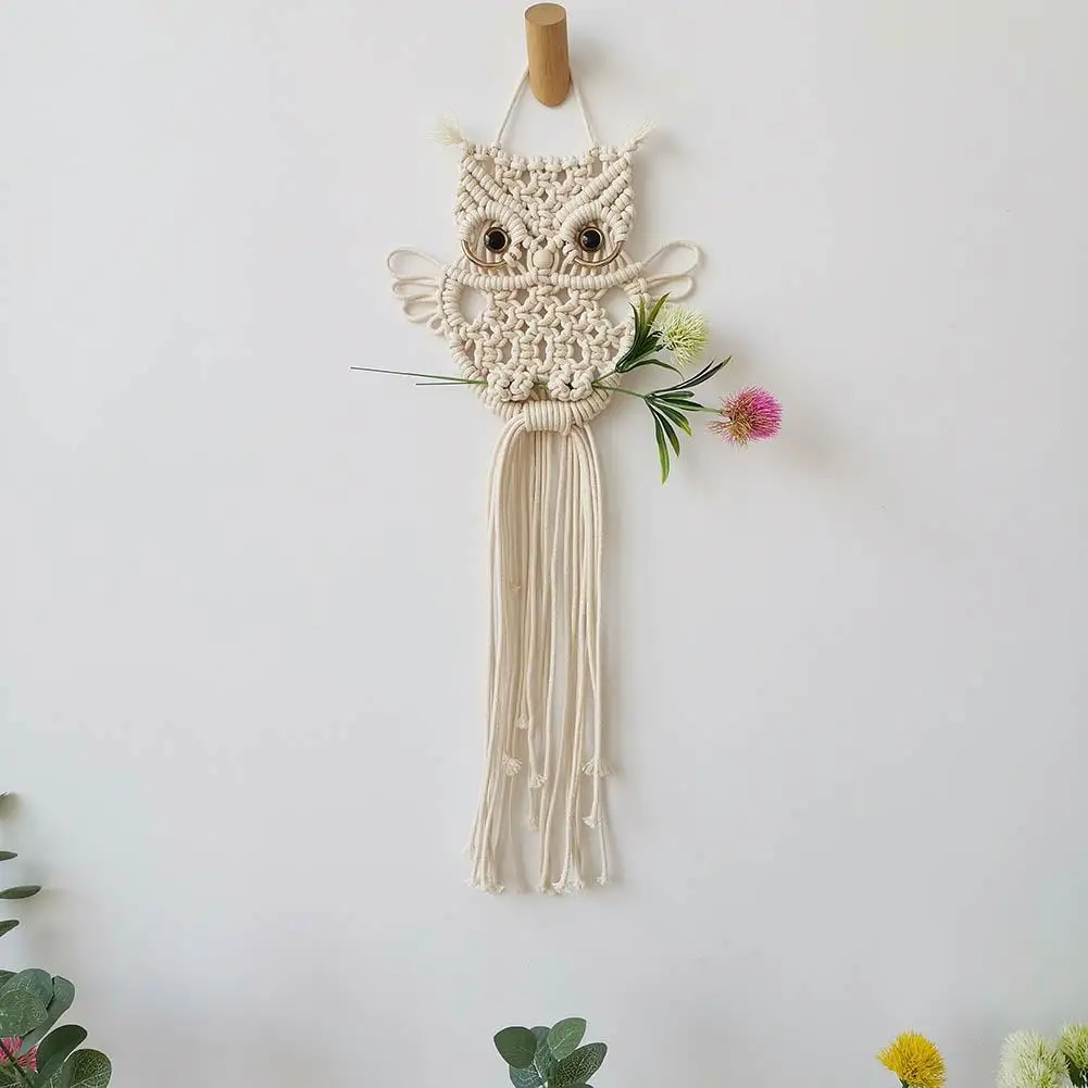 Совы Макраме Тканые настенные подвесные Dreamcatchers богемный гобелен настенный