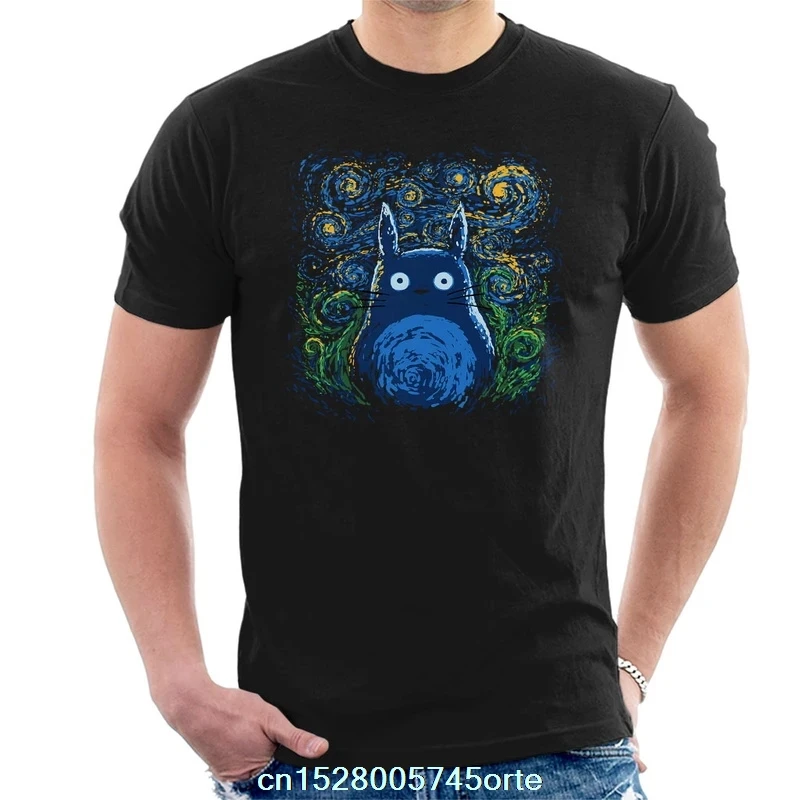 Мужская футболка с принтом camiseta Starry Spirit My Neighbor Totoro 100% хлопок женская | одежда