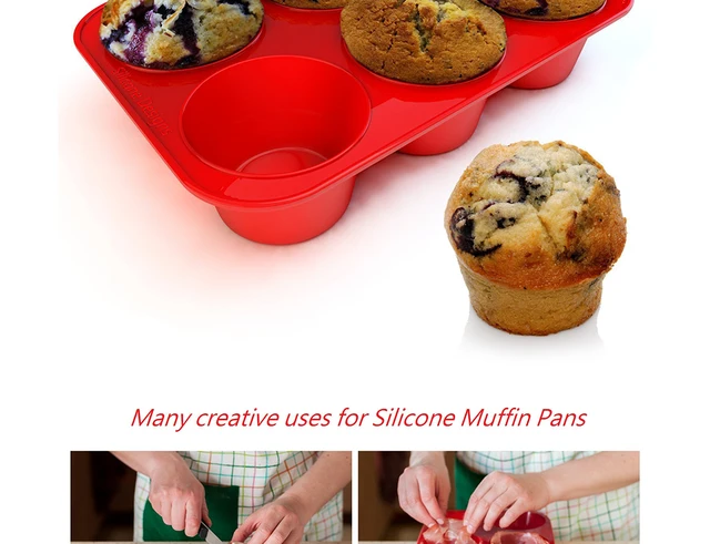 Silicone Baking Cheesecake Bites  Silicone Muffin Cups Large - 6