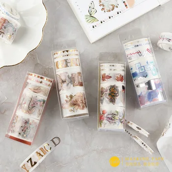 

1 set/lot DIY Japanese Paper Decorative Adhesive Tape Garden poetry series Washi Tape/Masking Tape Stickers