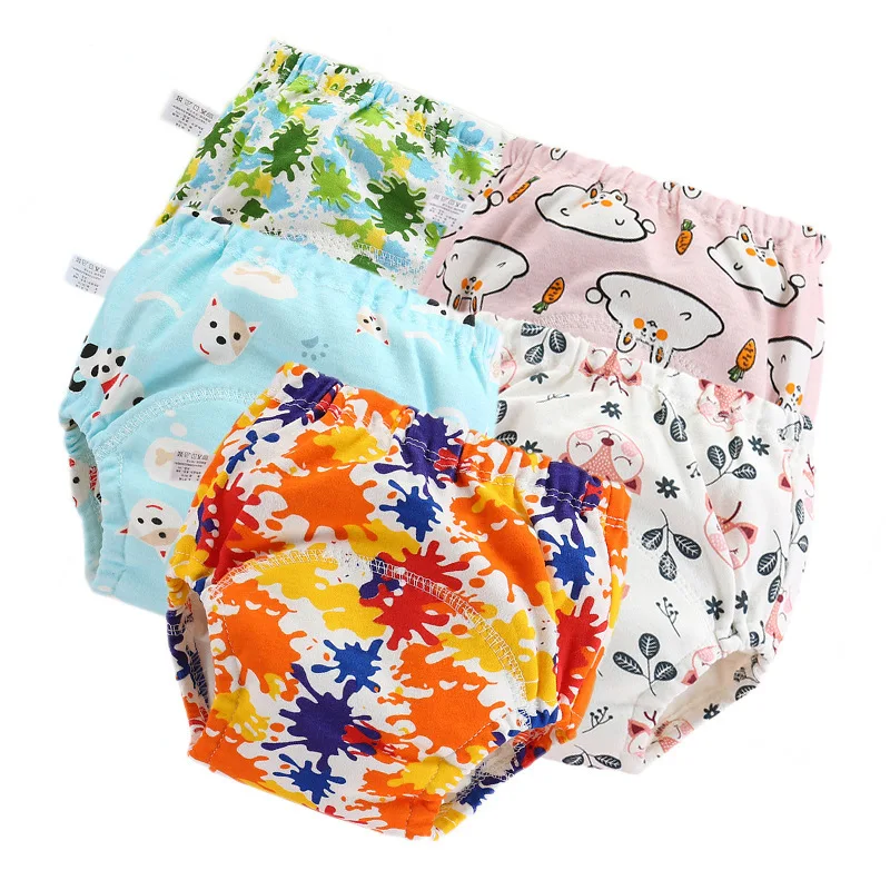 Cloth Diapers Learning-Pants Baby Training Washable Cotton 6-Layers Partition Gauze