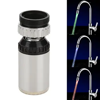 

Rotary LED Faucet Temperature Control 3-color Blinking Light Kitchen Bathroom Shower Tap Waterfall Sensor Water Tip Temperature