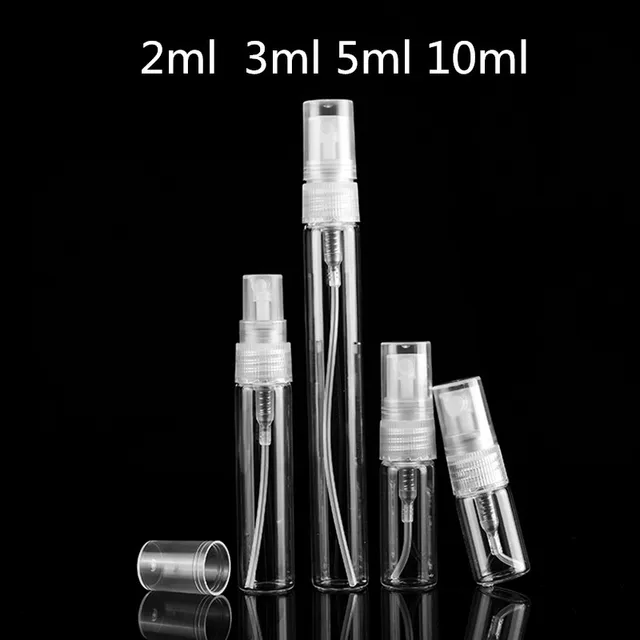 5pcs/Pack 2ml 3ml 5ml 10ml Mist Spray Bottle Spray Pump Bottle Travel Refillable Glass Perfume Bottle With Sprayer 2
