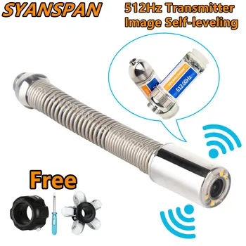 512Hz Transmitter Image Self-leveling Camera Head SYANSPAN Well Pipe Inspection Camera,Drain Sewer Pipeline Industrial Endoscope 1