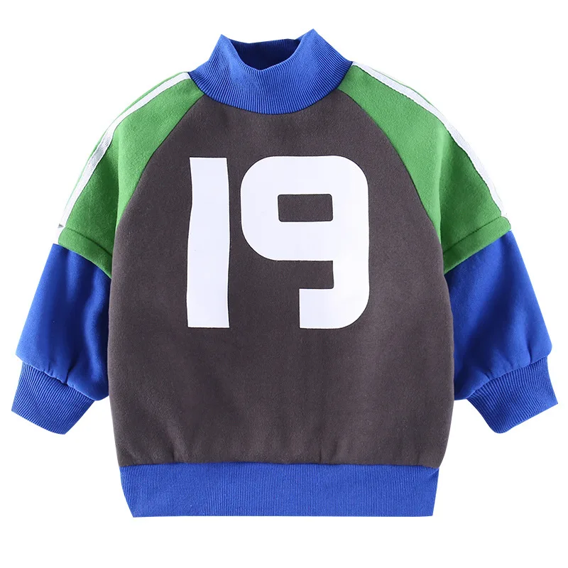 gray Winter New Baby Girls Plush Velvet Thicken Sweatshirts Girls Fashion Pullover Sweatshirts Kids Casual Sweatshirts - Цвет: gray